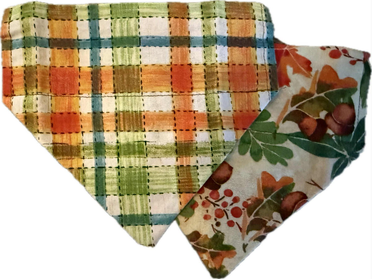 Over the collar pet bandanas- Fall plaid